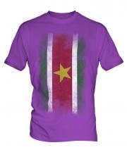 Suriname Faded Flag Mens T-Shirt