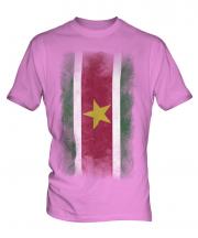 Suriname Faded Flag Mens T-Shirt
