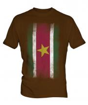 Suriname Faded Flag Mens T-Shirt