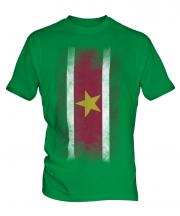 Suriname Faded Flag Mens T-Shirt