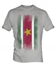 Suriname Faded Flag Mens T-Shirt