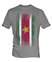 Suriname Faded Flag Mens T-Shirt