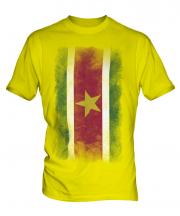 Suriname Faded Flag Mens T-Shirt