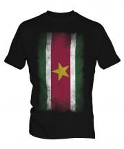 Suriname Faded Flag Mens T-Shirt