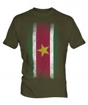 Suriname Faded Flag Mens T-Shirt