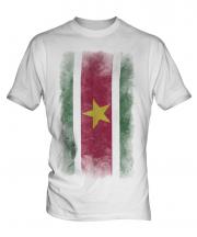 Suriname Faded Flag Mens T-Shirt