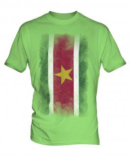 Suriname Faded Flag Mens T-Shirt