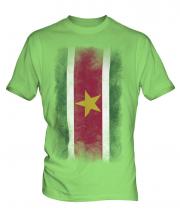 Suriname Faded Flag Mens T-Shirt