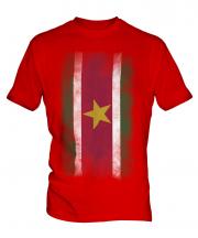 Suriname Faded Flag Mens T-Shirt