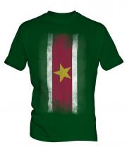 Suriname Faded Flag Mens T-Shirt