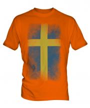Sweden Faded Flag Mens T-Shirt