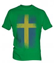Sweden Faded Flag Mens T-Shirt