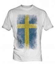 Sweden Faded Flag Mens T-Shirt