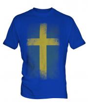 Sweden Faded Flag Mens T-Shirt