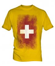 Switzerland Faded Flag Mens T-Shirt