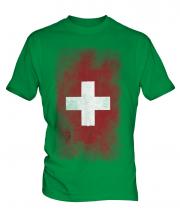 Switzerland Faded Flag Mens T-Shirt