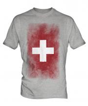 Switzerland Faded Flag Mens T-Shirt