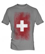 Switzerland Faded Flag Mens T-Shirt