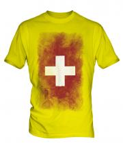 Switzerland Faded Flag Mens T-Shirt