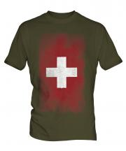 Switzerland Faded Flag Mens T-Shirt