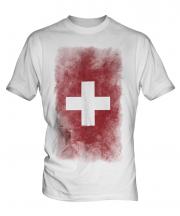 Switzerland Faded Flag Mens T-Shirt