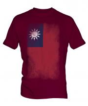 Taiwan Faded Flag Mens T-Shirt