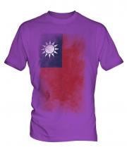 Taiwan Faded Flag Mens T-Shirt