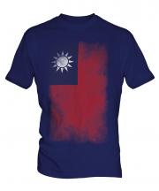Taiwan Faded Flag Mens T-Shirt