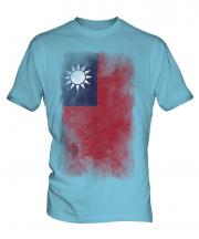 Taiwan Faded Flag Mens T-Shirt
