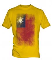 Taiwan Faded Flag Mens T-Shirt
