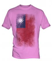 Taiwan Faded Flag Mens T-Shirt