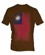 Taiwan Faded Flag Mens T-Shirt