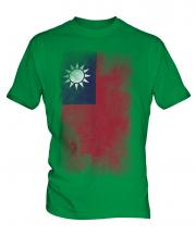 Taiwan Faded Flag Mens T-Shirt