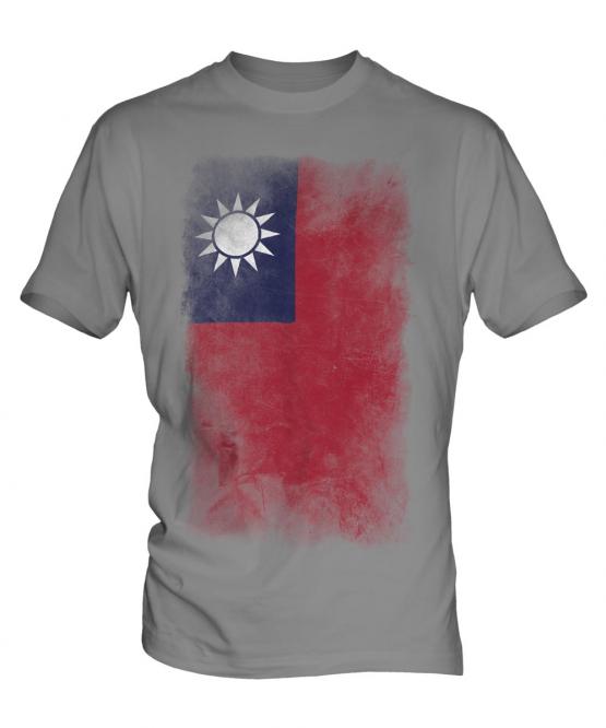 Taiwan Faded Flag Mens T-Shirt