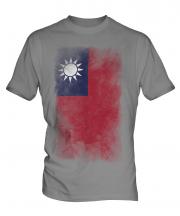 Taiwan Faded Flag Mens T-Shirt