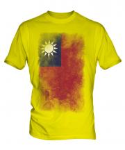 Taiwan Faded Flag Mens T-Shirt