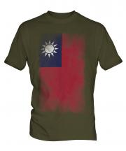 Taiwan Faded Flag Mens T-Shirt