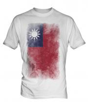 Taiwan Faded Flag Mens T-Shirt