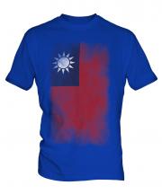 Taiwan Faded Flag Mens T-Shirt
