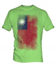 Taiwan Faded Flag Mens T-Shirt