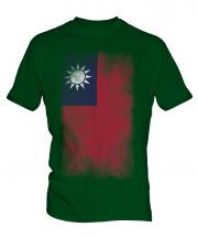 Taiwan Faded Flag Mens T-Shirt