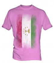 Tajikistan Faded Flag Mens T-Shirt