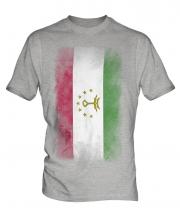 Tajikistan Faded Flag Mens T-Shirt