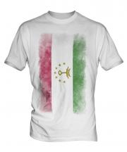 Tajikistan Faded Flag Mens T-Shirt