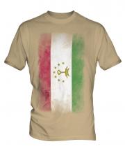 Tajikistan Faded Flag Mens T-Shirt