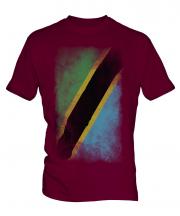 Tanzania Faded Flag Mens T-Shirt