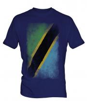 Tanzania Faded Flag Mens T-Shirt