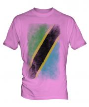 Tanzania Faded Flag Mens T-Shirt