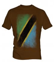 Tanzania Faded Flag Mens T-Shirt