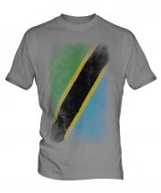 Tanzania Faded Flag Mens T-Shirt